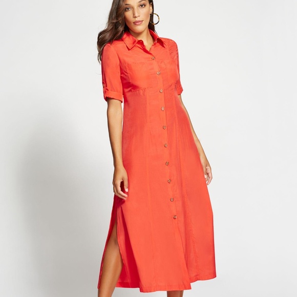 New York & Company Dresses & Skirts - Ny and CO Gabrielle Union Coral Shirtdress Maxi